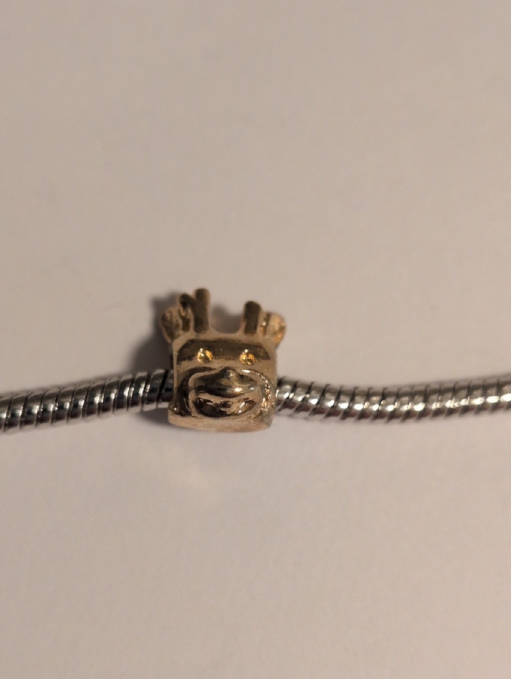 Gold Reindeer Head Charm for‎ Pandora Style Bracelet